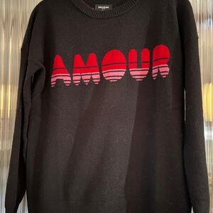 Zadig & Voltaire Womens S Gaby Black Sweater with Red Amour Design